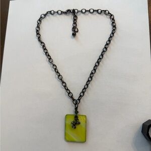 Retired Silpada Green Necklace sterling silver